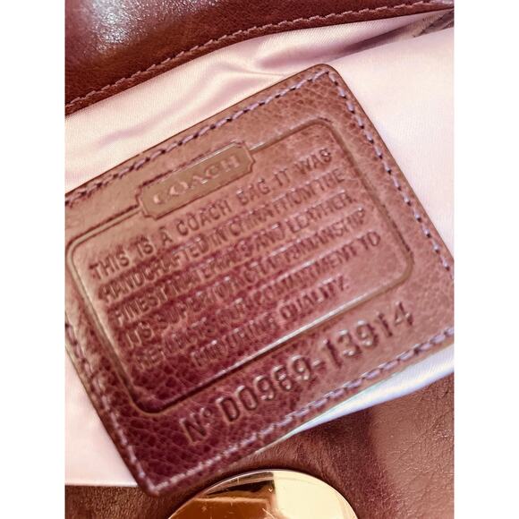 COACH Mia/garnet plum Pleated Leather Carryall Shoulder Bag 13914 - Picture 11 of 11